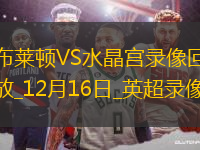 英超第16輪布萊頓1-3水晶宮